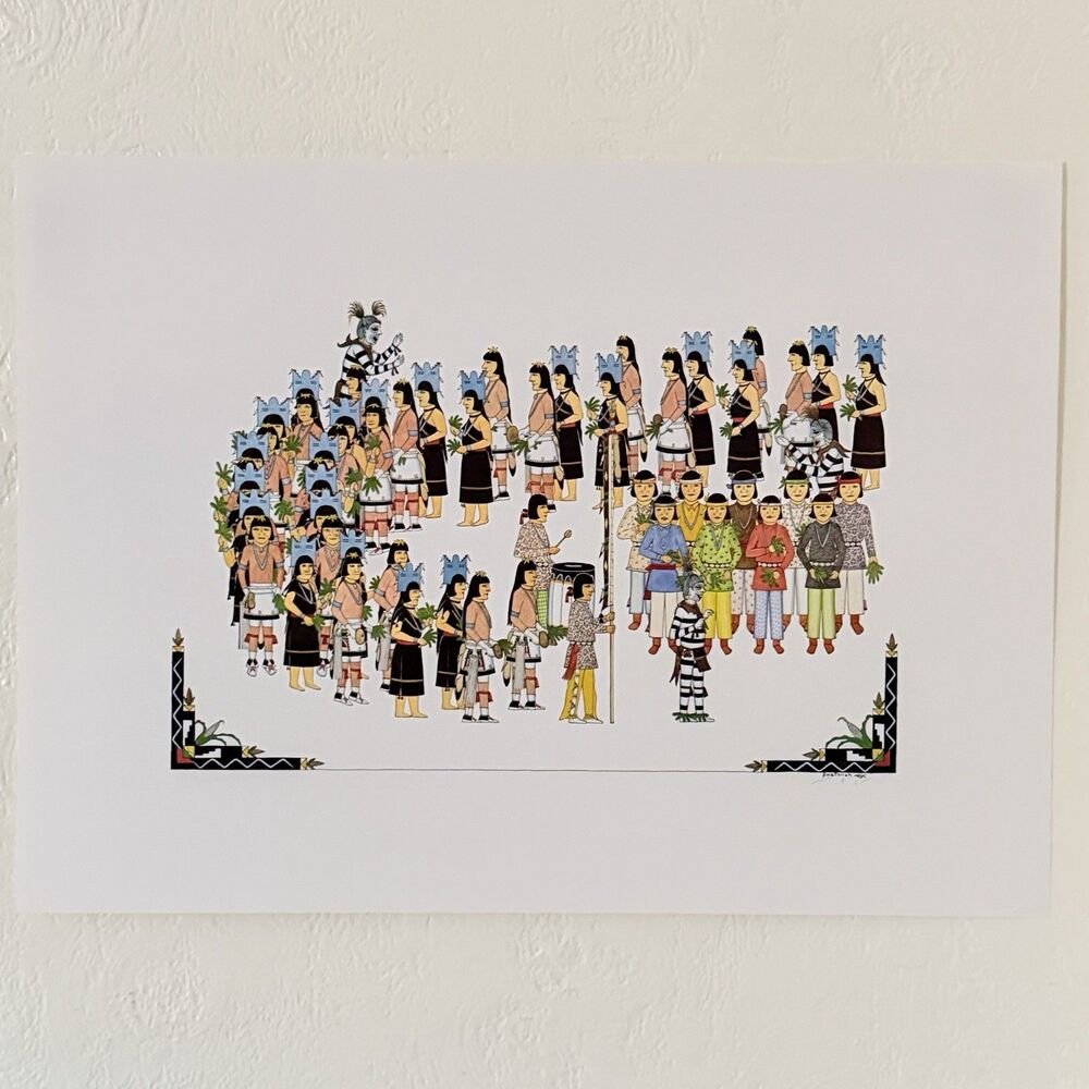 Awa Tsireh Alfonso Roybal Art Print 22x16” Green Corn Ceremony